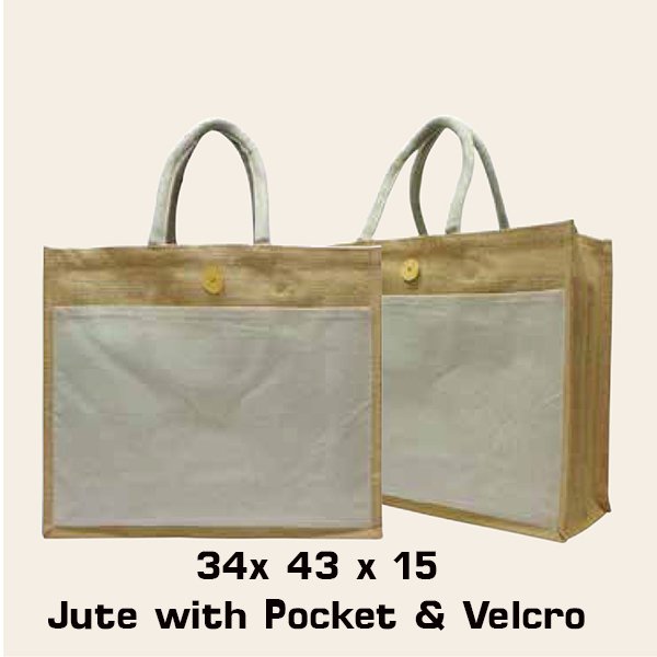 Jute Bag With Pocket X X Cm