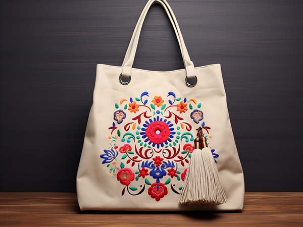 Embroidered Canvas Tote Bag