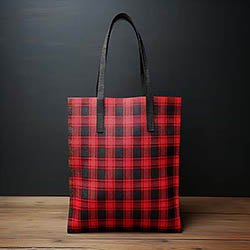 Tb Collection Check Fabric Canvas Tote Bag