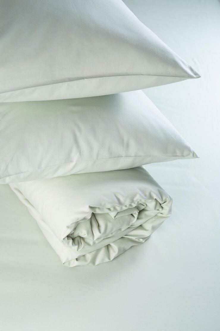 Light Green قطني Fitted Sheet Elastic Rolled Macro Minimalist Bedroo