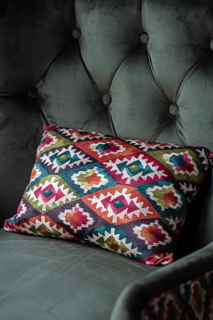 Cushions Covers Bright Decorative Pillow Geometric Green Armchair