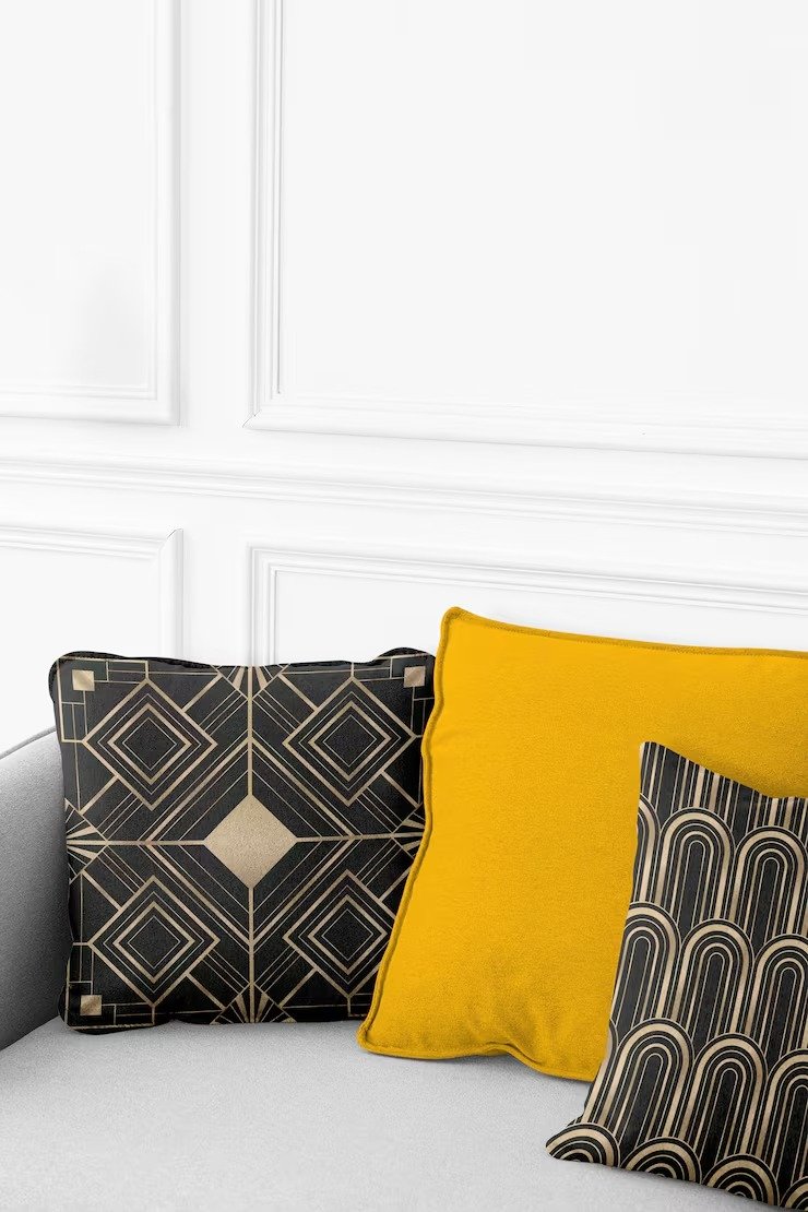 Cushions Covers Vintage Cotton Cushion Cover Art Deco Pattern Living