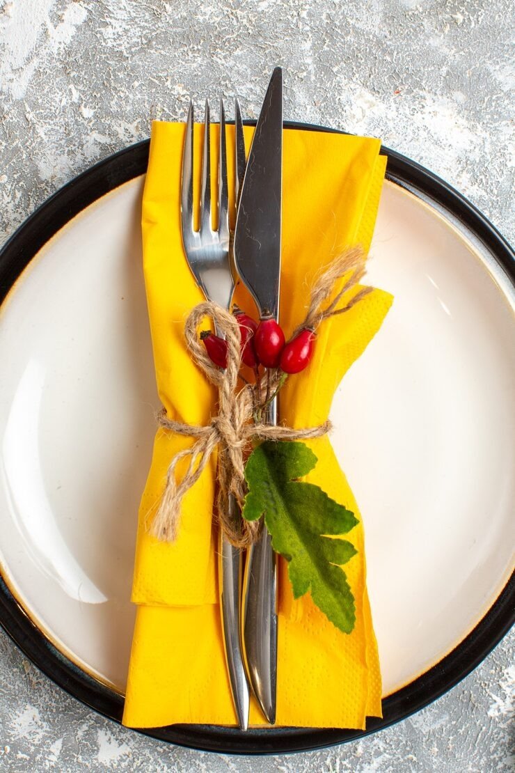 Golden Yellow Damas Napkin