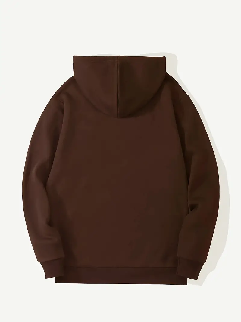 Brown Basic Hoodie Cotton Fleece