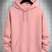 Red Basic Hoodie Urban Cotton Fleece