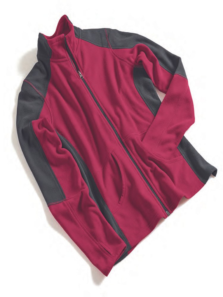 Maroon Gray Fleece Jacket