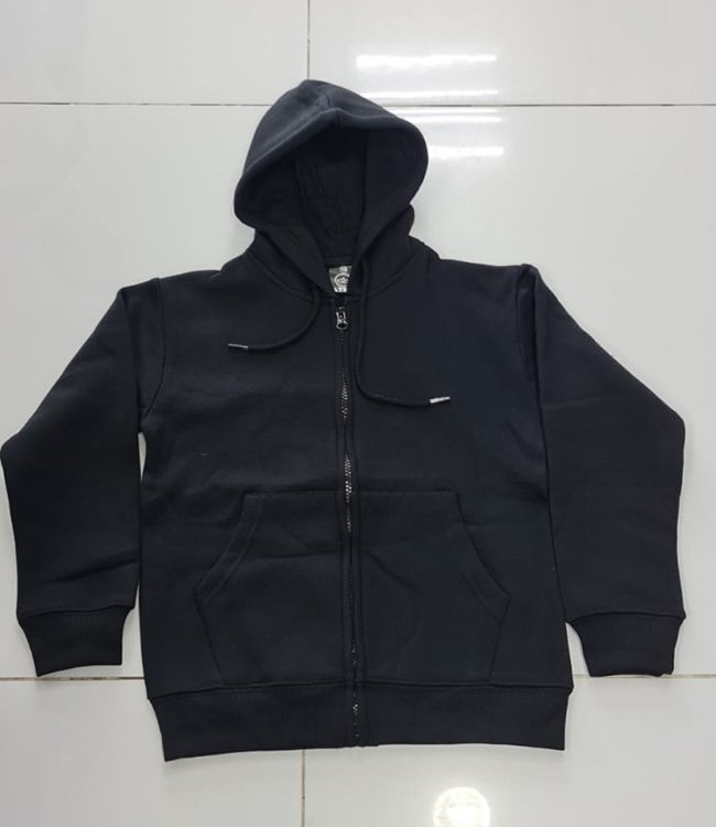 Black Kids Hoody With Zipper