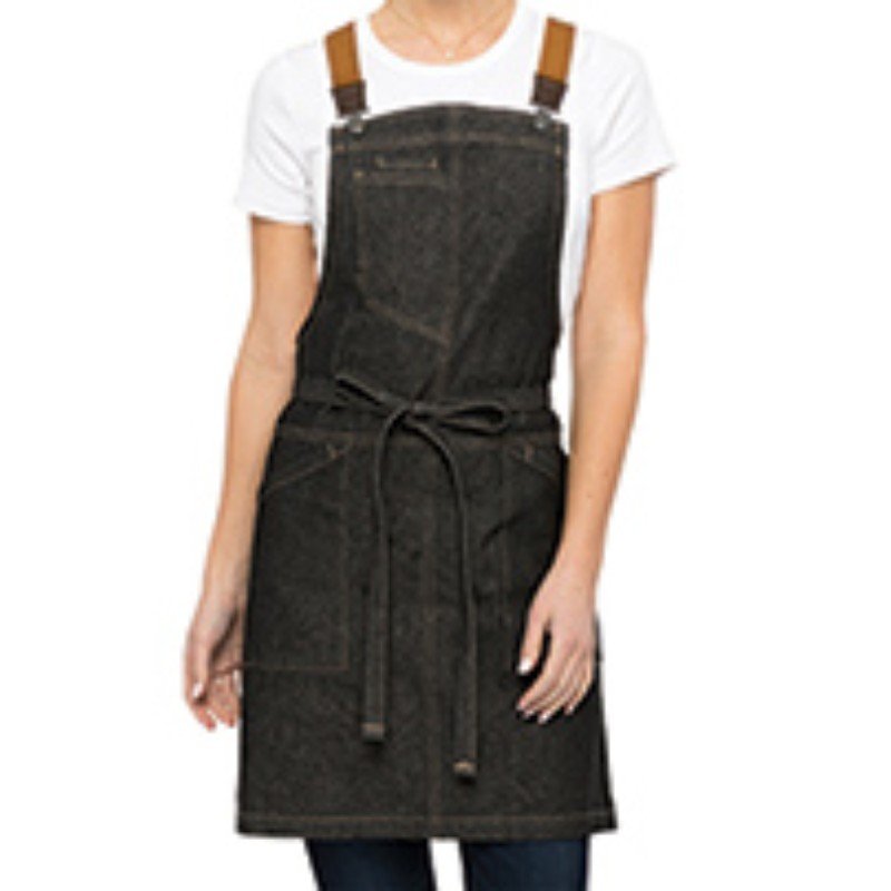 Gray Denim Apron Two Pocket String