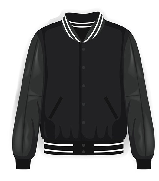 Varsity Jacket School Black White