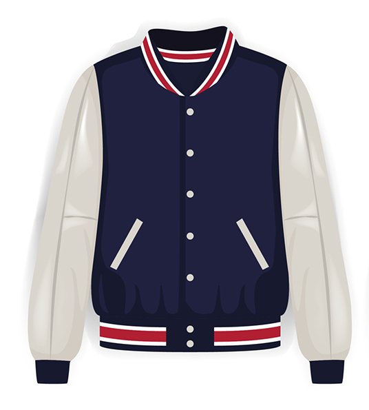 Varsity Jacket School Blue White