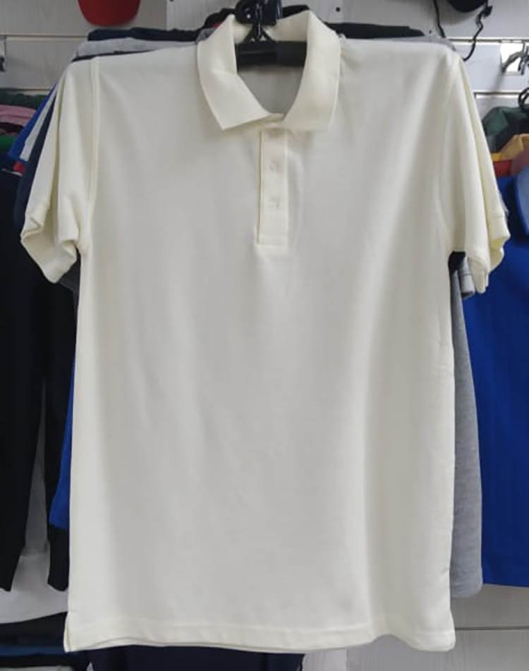 Polo Shirt White Color Polyester Mesh