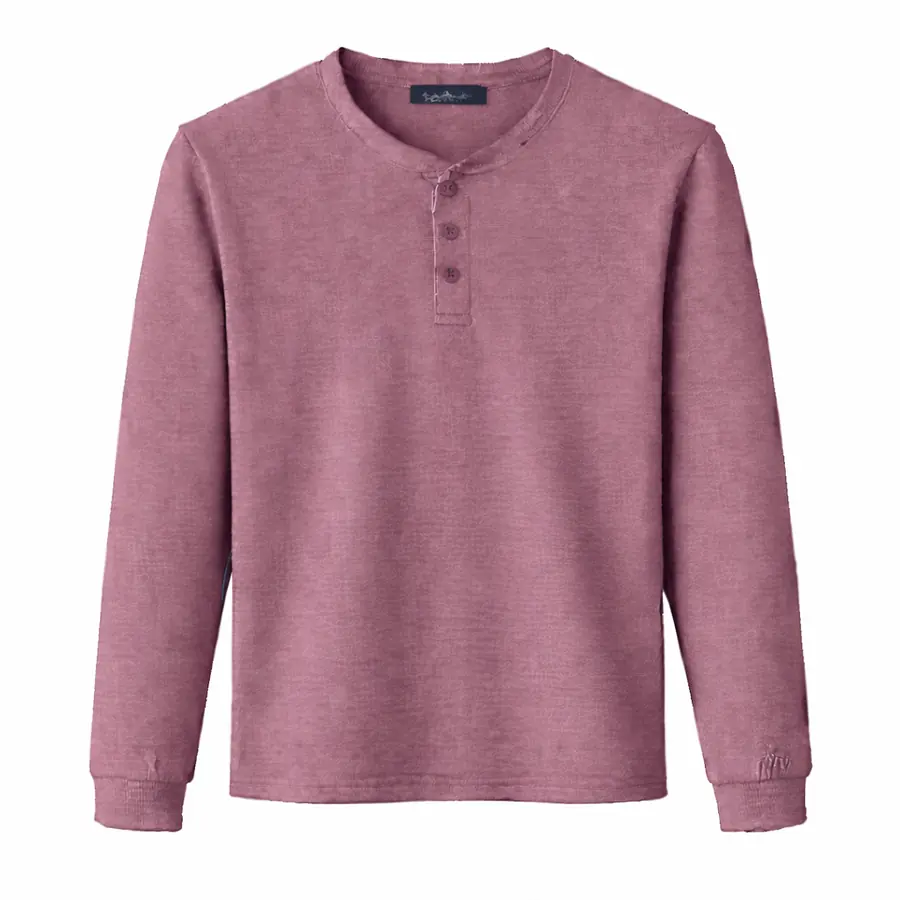 Henley T قميص باللون الأزرق