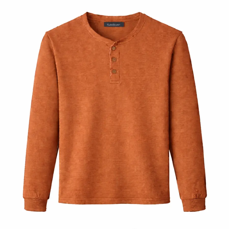 Henley T قميص باللون الأزرق