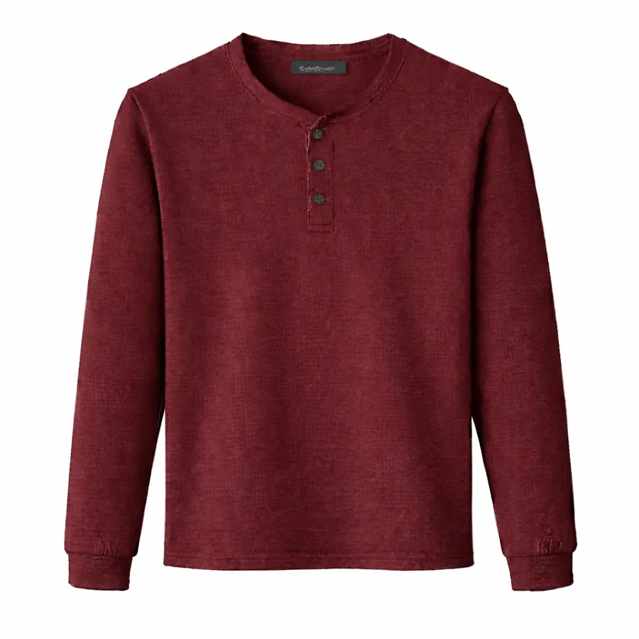 Henley T قميص باللون الأزرق