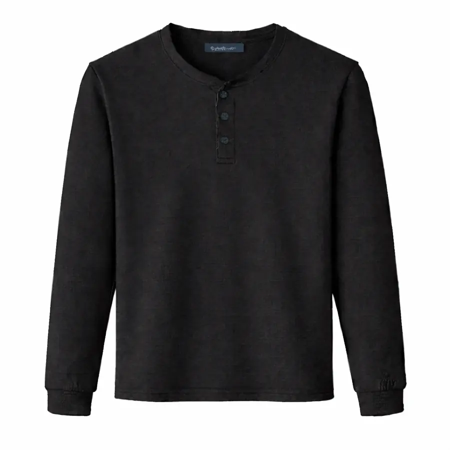 Henley T قميص باللون الأزرق