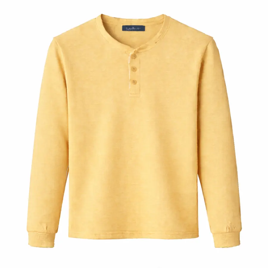 Henley T قميص باللون الأزرق