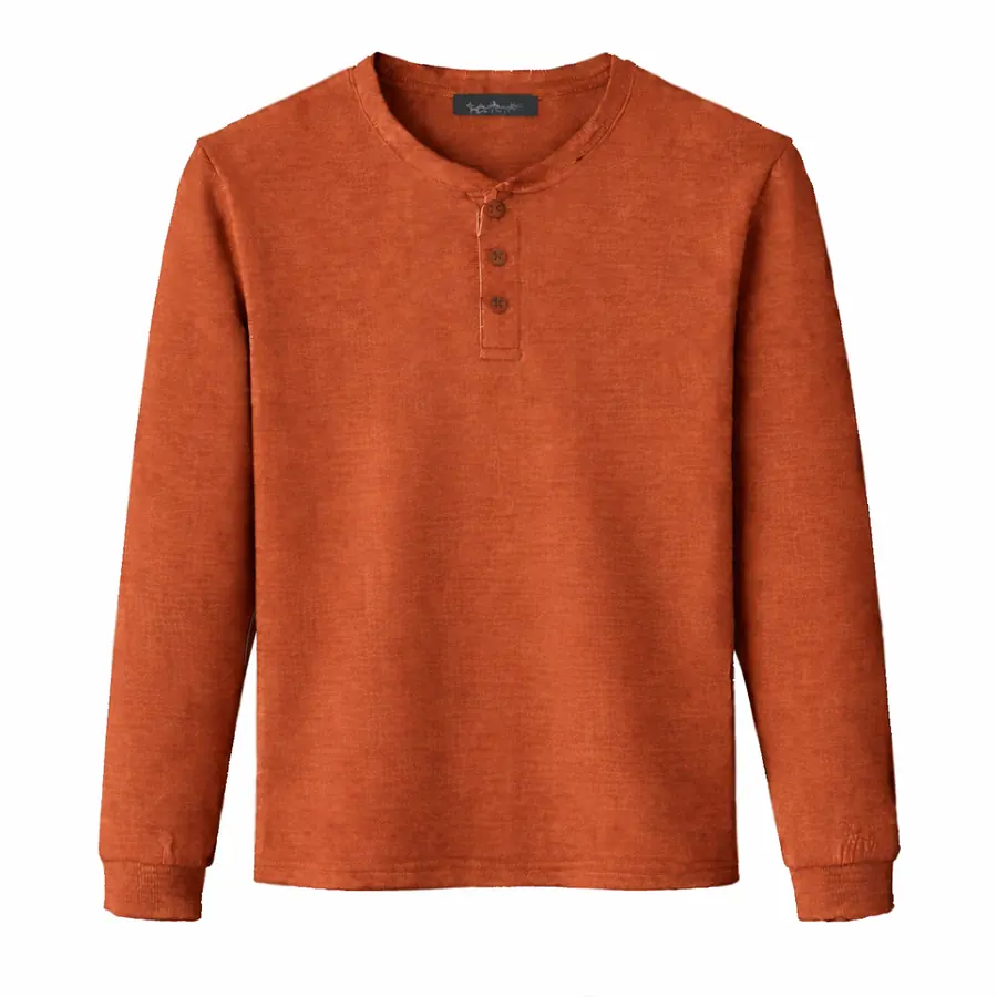 Henley T قميص باللون الأزرق