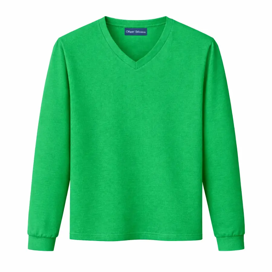 Full Sleeves V Neck T-Shirt Green