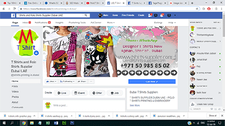 T shirts supplier facebook page